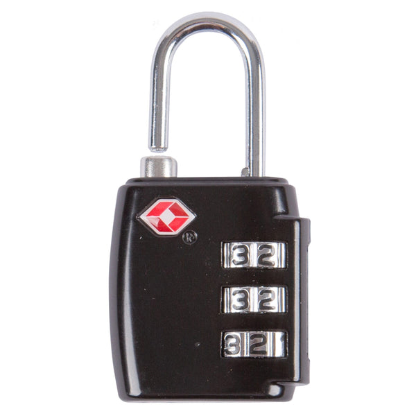 nicola spring Black TSA-Approved 3-Digit Metal Combination Padlock