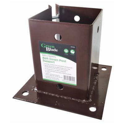 nicola spring Brown Metal Bolt Down Post Support - 10cm x 10cm