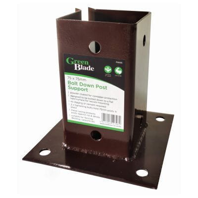 nicola spring Brown Metal Bolt Down Post Support - 7.5cm x 7.5cm