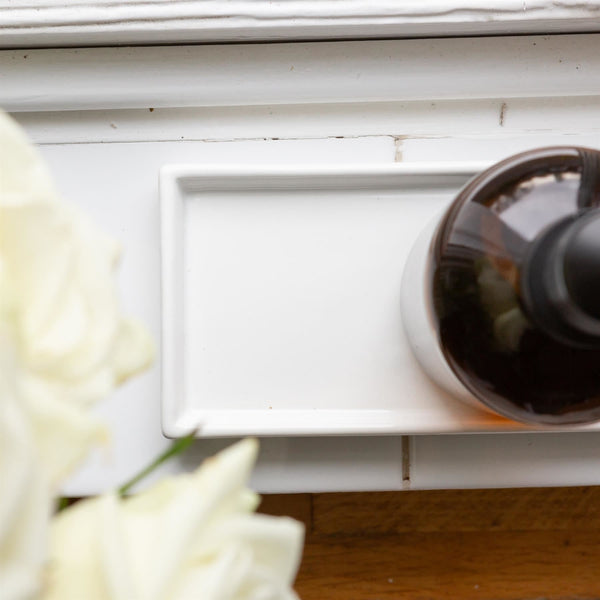 Nicola Spring Ceramic Soap Dispenser Tray - 17cm - White