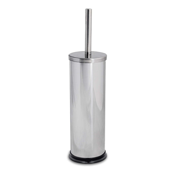 nicola spring Chrome Round Stainless Steel Toilet Brush & Holder