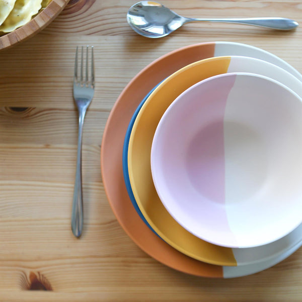 Nicola Spring Colour Block Stoneware Pasta Bowls - 20.5cm - Pack Of 4