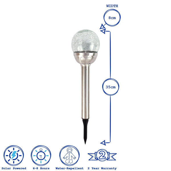 Nicola Spring Colour Changing Crackle Ball Solar Pathway Light