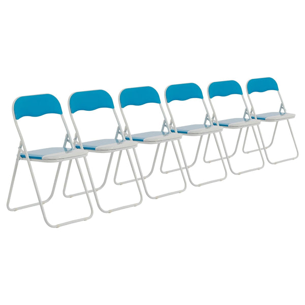 Nicola Spring Coloured Padded Folding Chairs - Pack Of Six