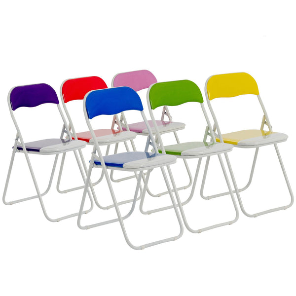 nicola spring Coloured Padded Folding Chairs - Pack of Six