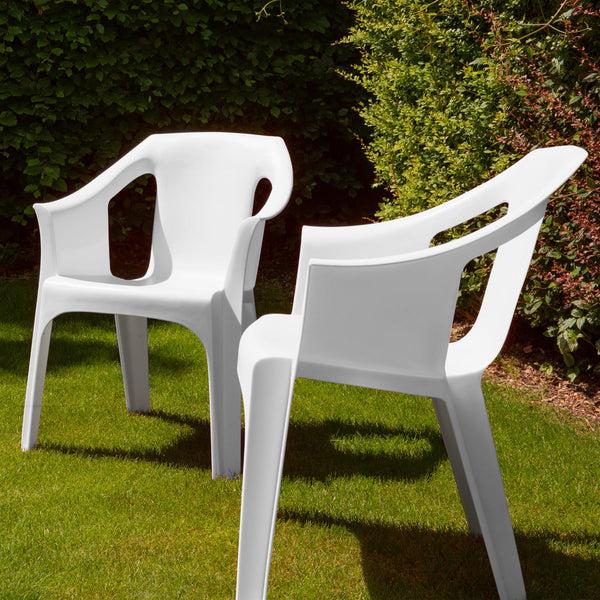 Nicola Spring Cool Garden Dining Chairs - White - Pack Of 6