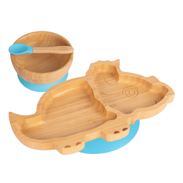Nicola Spring Dani The Dinosaur Bamboo Suction Children's Dinner Set