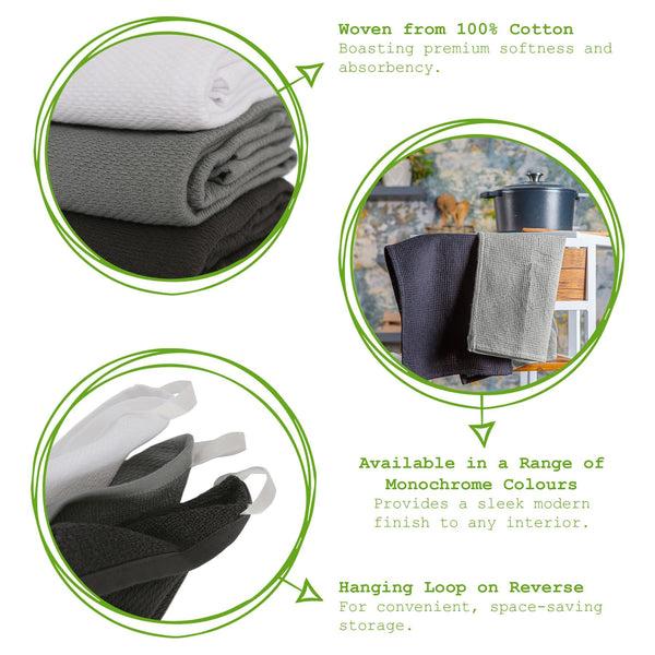 Nicola Spring Deluxe 100% Cotton Tea Towel Set - 60cm X 40cm