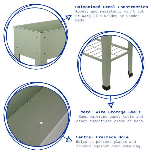 Nicola Spring Elevated Raised Garden Bed With Legs & Storage Shelf