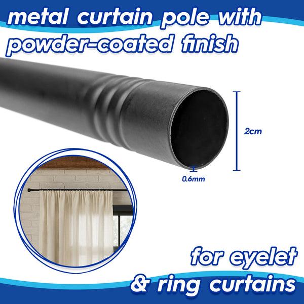 Nicola Spring Extendable Metal Curtain Pole Kit - 77 To 150cm