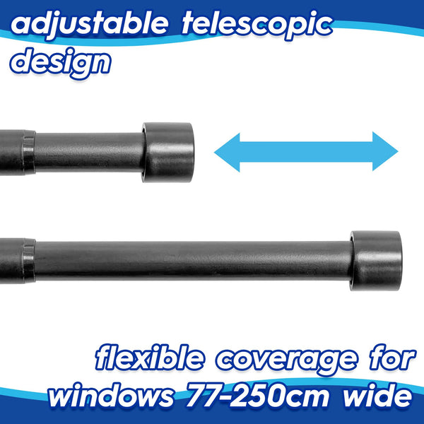 Nicola Spring Extendable Metal Curtain Pole Kit - 77 To 250cm