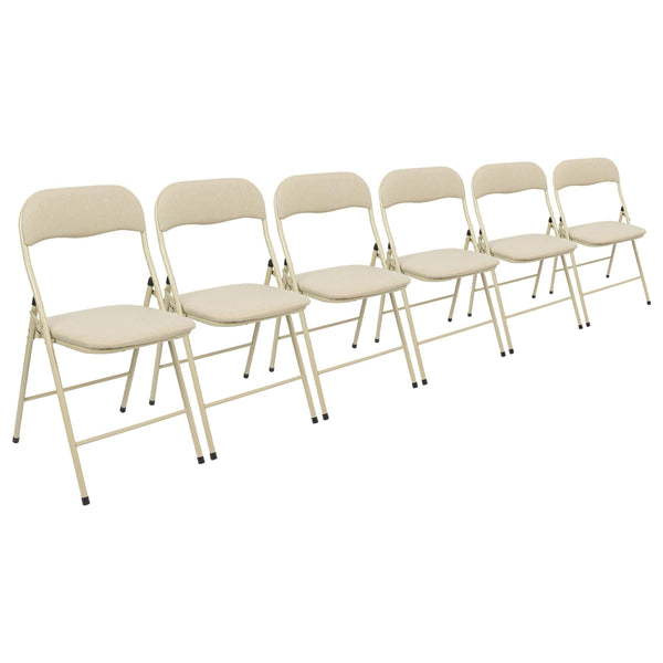 nicola spring Fabric Padded Metal Folding Chairs - Pack of Six