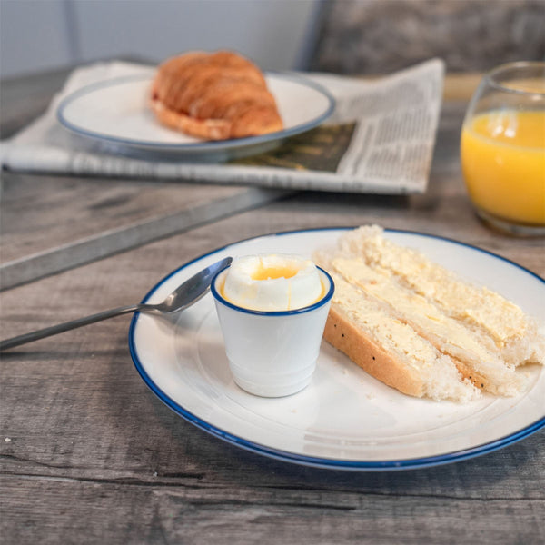 Nicola Spring Farmhouse White Porcelain Egg Cups - Pack Of Six