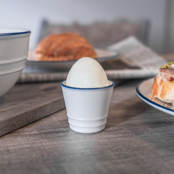 Nicola Spring Farmhouse White Porcelain Egg Cups - Pack Of Two