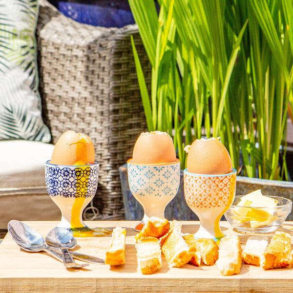 Nicola Spring Floral Hand Printed Stoneware Egg Cups - Pack Of Six