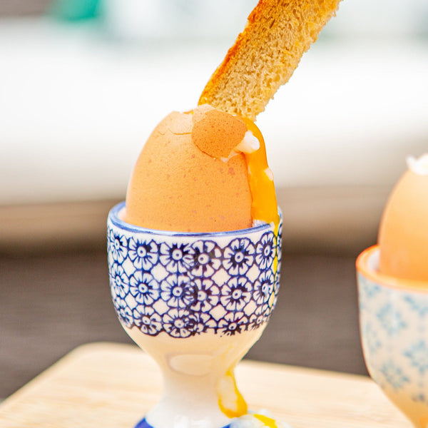 Nicola Spring Floral Hand Printed Stoneware Egg Cups - Pack Of Two