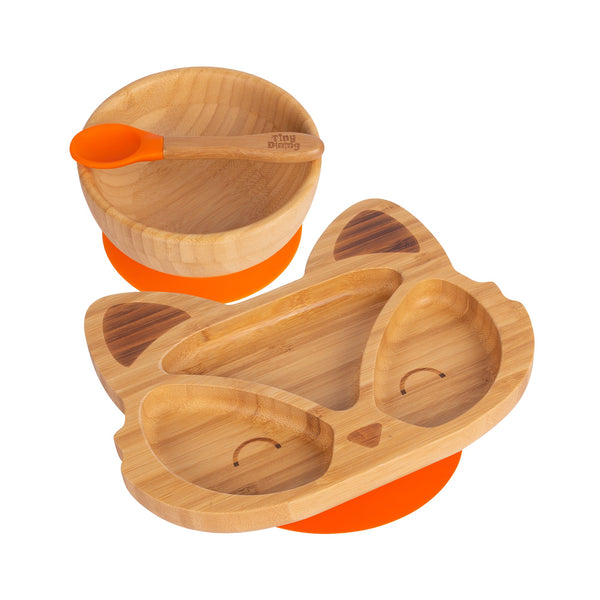 nicola spring Flynn The Fox Bamboo Suction Dinner Set