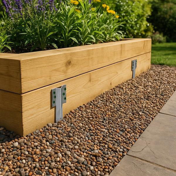 Nicola Spring Galvanised Steel Railway Sleeper Brackets - 40cm - Pack Of 10