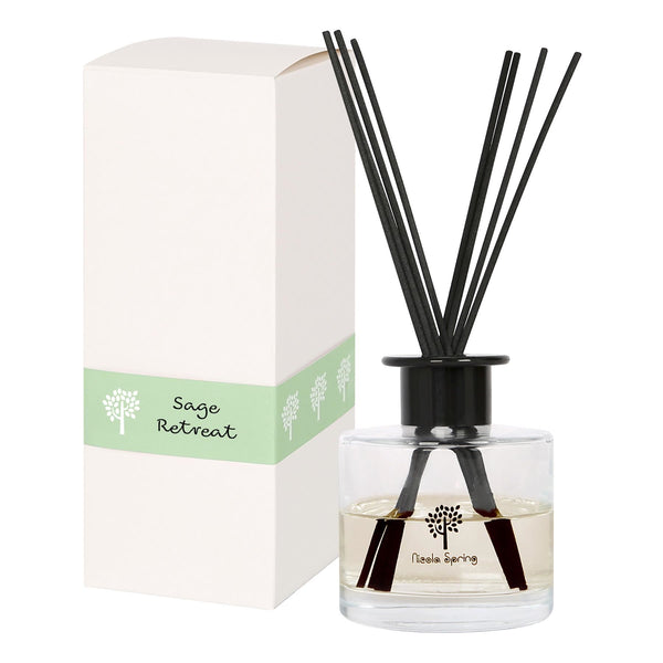 nicola spring Glass Reed Diffuser - 200ml - Sage Retreat