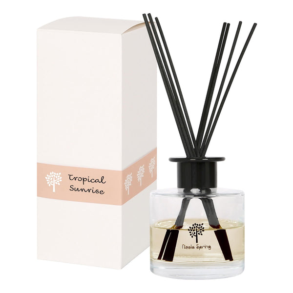 nicola spring Glass Reed Diffuser - 200ml - Tropical Sunrise