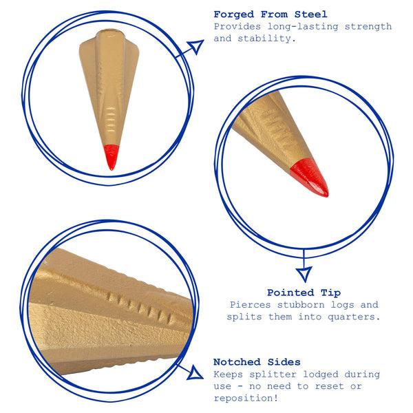 Nicola Spring Gold 1.8kg Steel Wood Splitting Wedge