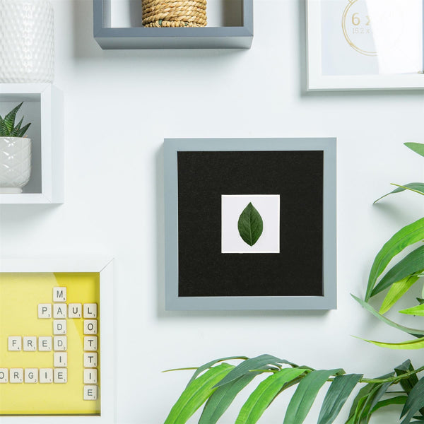 Nicola Spring Grey 6" X 6" 3D Box Photo Frame With 2" X 2" Mount