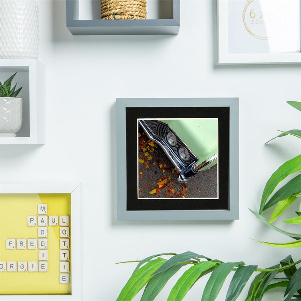 Nicola Spring Grey 6" X 6" 3D Box Photo Frame With 4" X 4" Mount