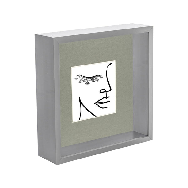 Nicola Spring Grey 8" X 8" 3D Deep Box Photo Frame With 4" X 4" Mount