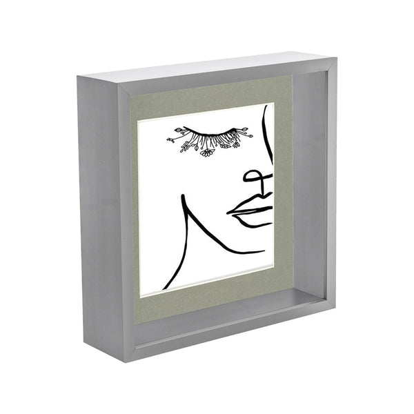 Nicola Spring Grey 8" X 8" 3D Deep Box Photo Frame With 6" X 6" Mount