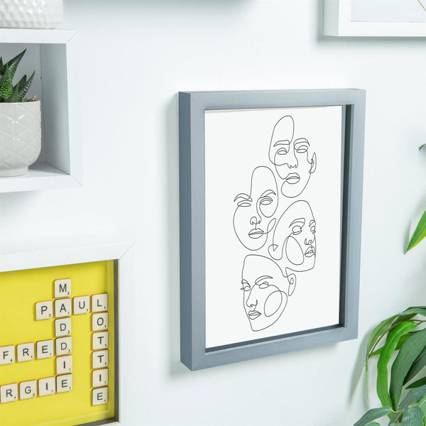 Nicola Spring Grey A4 (8" X 12") 3D Shadow Box Frame With A5 Mount