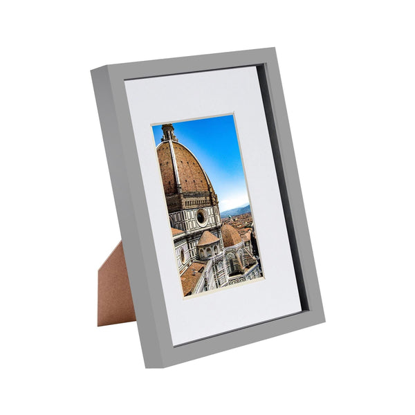 nicola spring Grey A4 (8" x 12") 3D Shadow Box Frame with A5 Mount