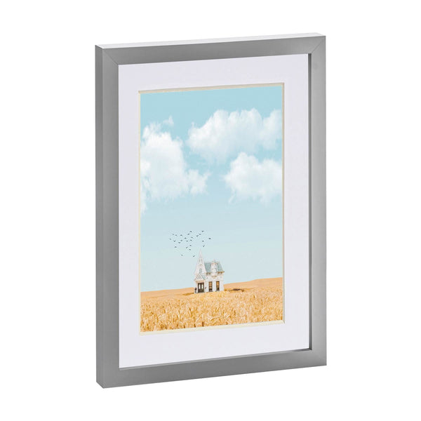 nicola spring Grey A4 (8" x 12") Photo Frame with A5 Mount