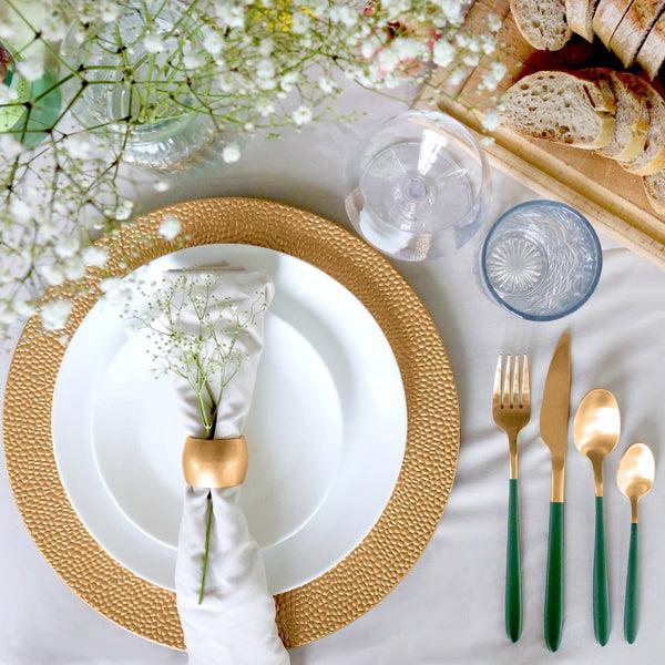 Nicola Spring Hammered Melamine Charger Plates - Pack Of Six