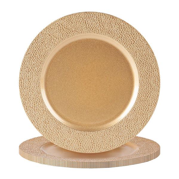 nicola spring Hammered Melamine Charger Plates - Pack of Six