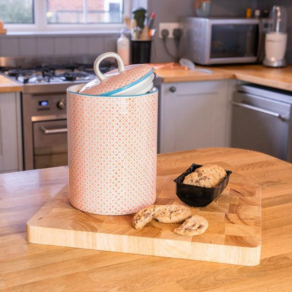 Nicola Spring Hand Printed Stoneware Biscuit Barrel