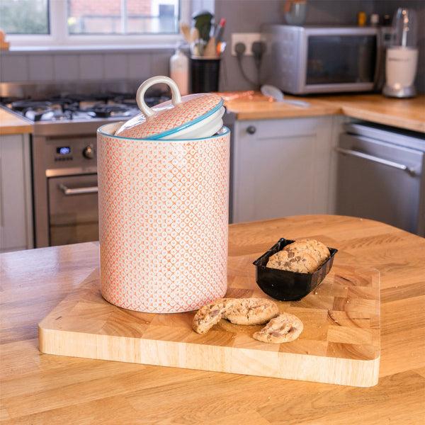 Nicola Spring Hand Printed Stoneware Biscuit Barrels - Pack Of Three