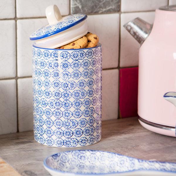 Nicola Spring Hand Printed Stoneware Kitchen Canister