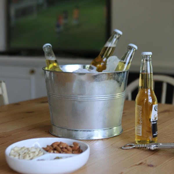 Nicola Spring Handmade Galvanized Iron Ice Bucket - 26.5cm