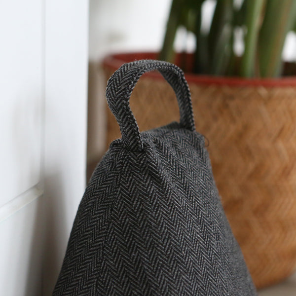 Nicola Spring Herringbone Door Stop & Draught Excluder Set - Triangle