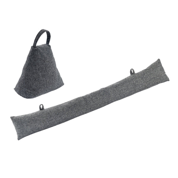 nicola spring Herringbone Door Stop & Draught Excluder Set - Triangle
