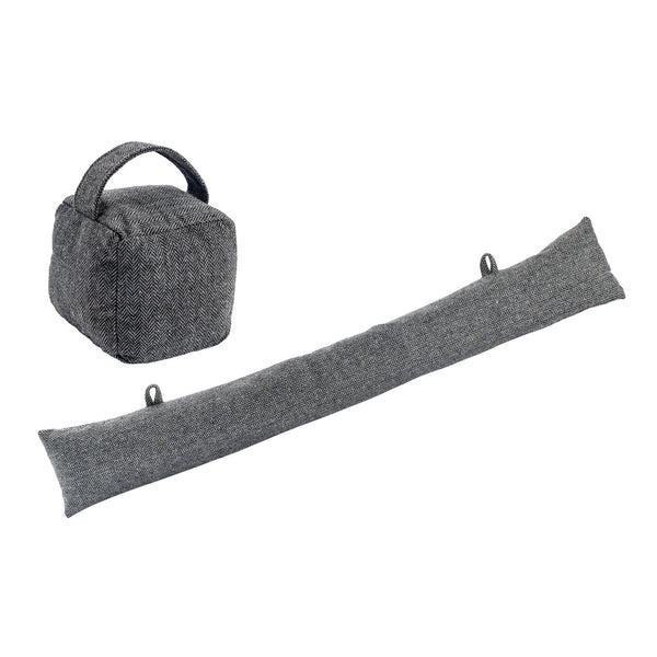 nicola spring Herringbone Door Stop & Draught Excluder Set