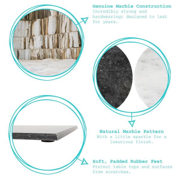 Nicola Spring Hexagonal Marble Coasters - 10cm - Pack Of Six