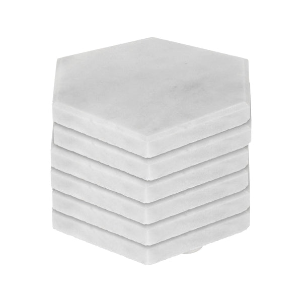 nicola spring Hexagonal Marble Coasters - 10cm - Pack of Six