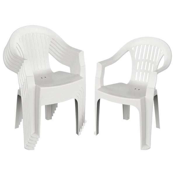 nicola spring Irem Garden Dining Chairs - White - Pack of 6