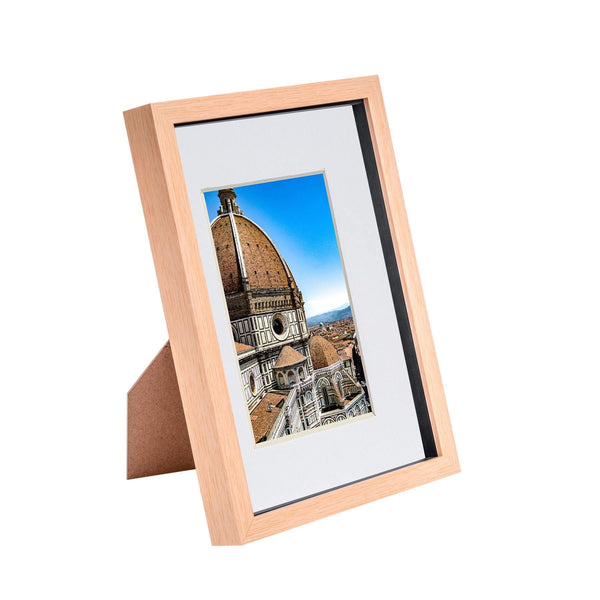 nicola spring Light Wood A4 (8" x 12") 3D Shadow Box Frame with A5 Mount