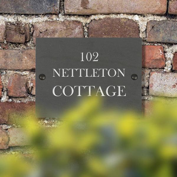 Nicola Spring Linea Rectangle Blank Slate House Sign - 20cm X 15cm