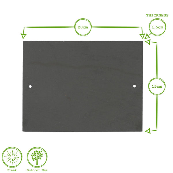 Nicola Spring Linea Rectangle Blank Slate House Sign - 20cm X 15cm