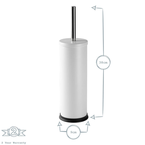 Nicola Spring Matt Black Round Stainless Steel Toilet Brush & Holder