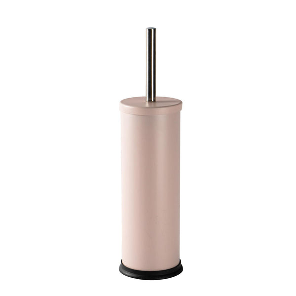 nicola spring Matt Pink Round Stainless Steel Toilet Brush & Holder