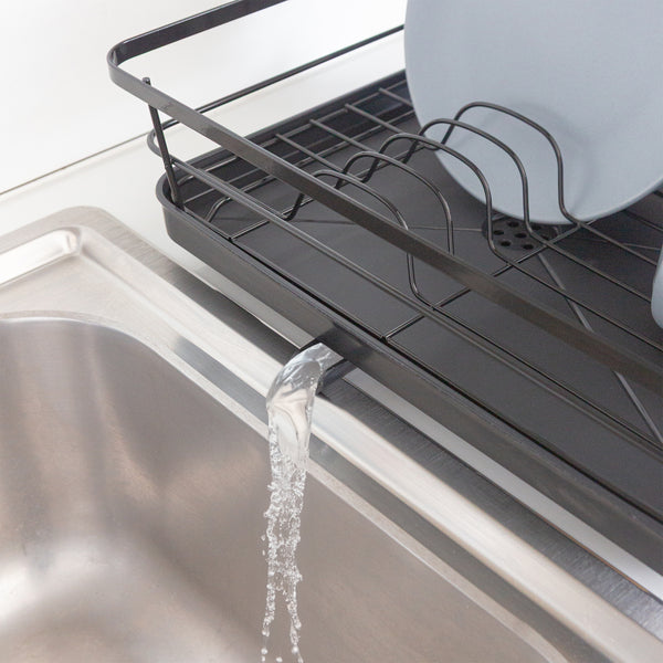 Nicola Spring Metal Dish Drainer Rack With Drip Tray - Black